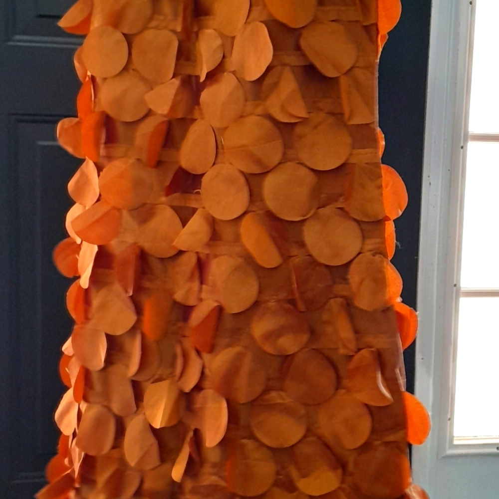 Elegant Style Long Straight Skirt (Small) Orange